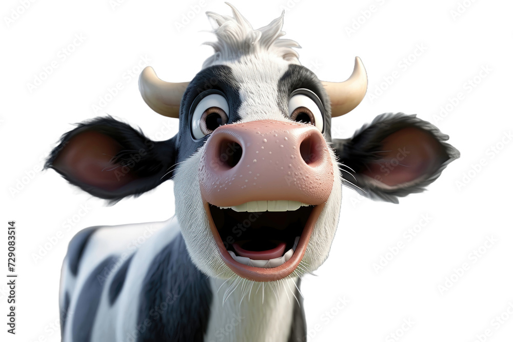 Close-up of a happy cow with a big smile Close-up of a happy cow with a big smile
