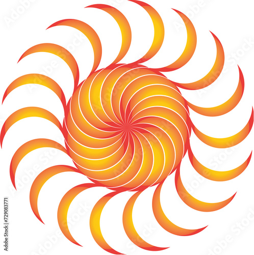 Creative Sun Abstract Gradient Orange Background Design
