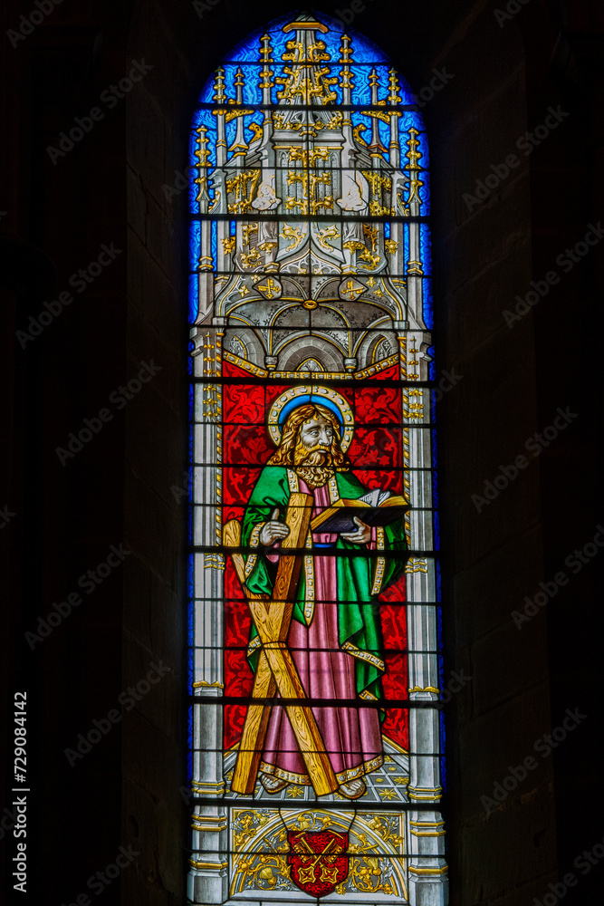 Stained Glass Mosaic at Saint Pierre Cathedral in Geneva, Switzerland