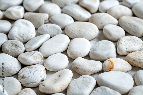 White Smooth River Pebbles Texture Background