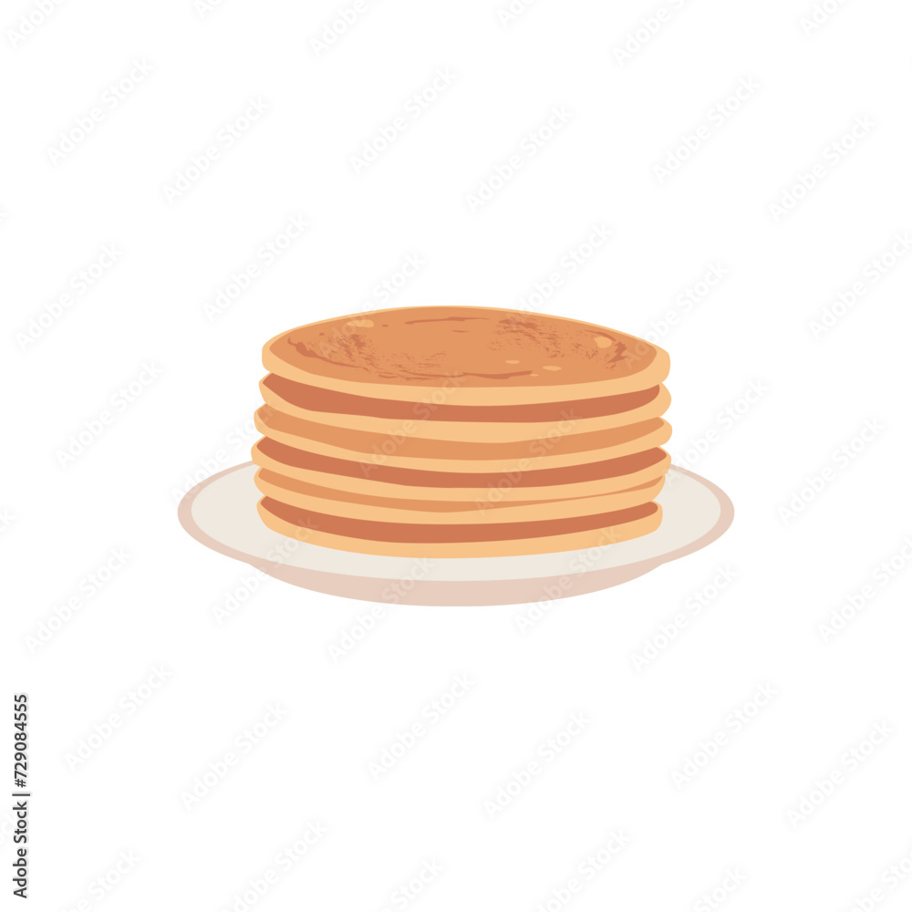 Stack of pancakes on plate flat style, vector illustration Stack of pancakes on plate flat style, vector illustration