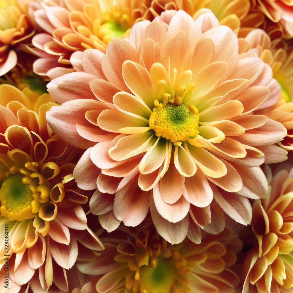 Beautiful cream and pink chrysanthemums, bouquet of chrysanthemums, flowers, beautiful wallpaper Beautiful cream and pink chrysanthemums, bouquet of chrysanthemums, flowers, beautiful wallpaper