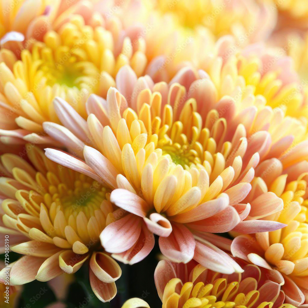 Beautiful cream and pink chrysanthemums, bouquet of chrysanthemums, flowers, beautiful wallpaper Beautiful cream and pink chrysanthemums, bouquet of chrysanthemums, flowers, beautiful wallpaper