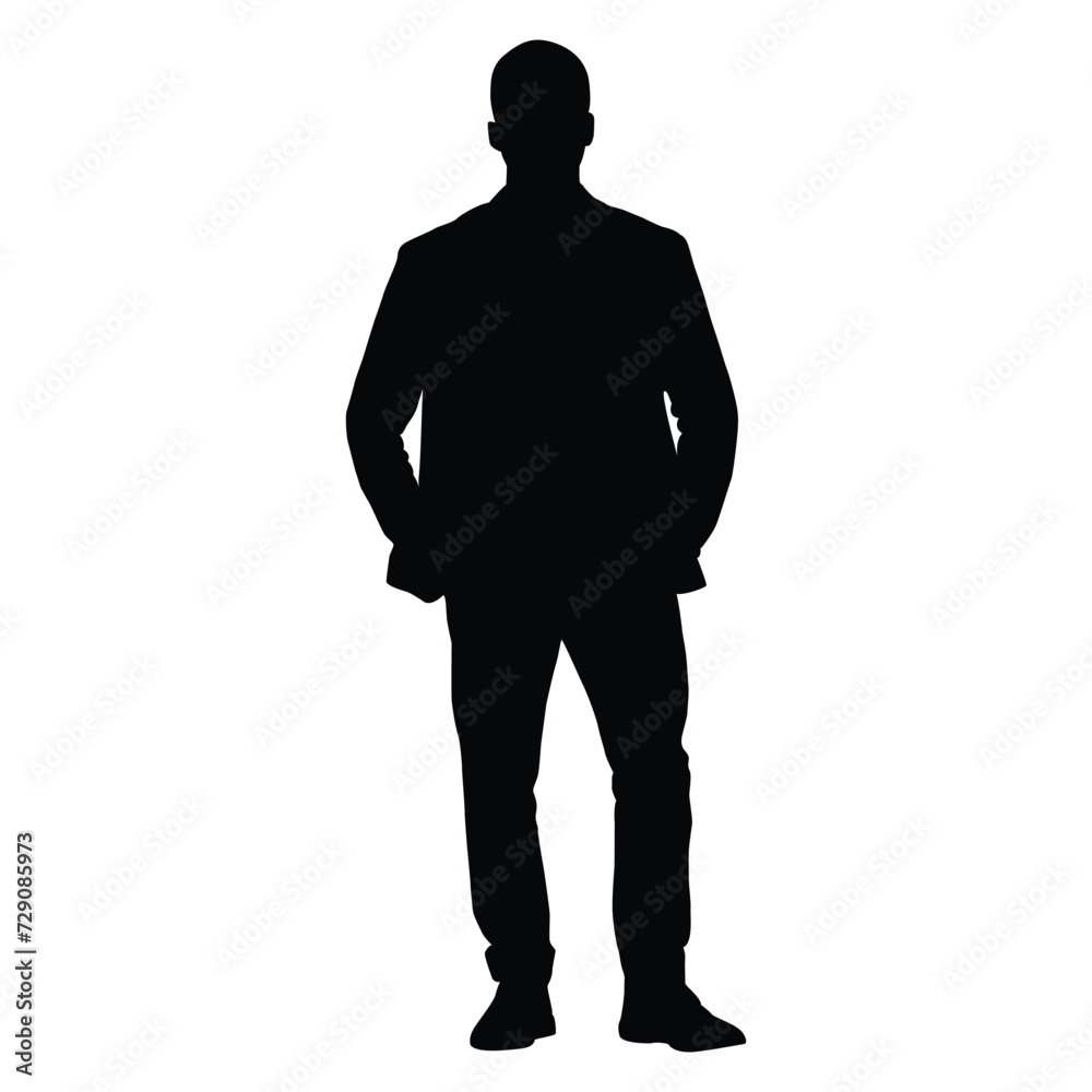 silhouette of a man on white background