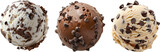 Chocolate chip ice cream ball transparent background PNG clipart