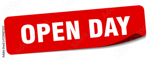 open day sticker. open day label