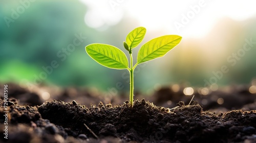 green grass on the ground,Plant seedlings or small trees that grow on fertile soil and soft sun light,Green seedling illustrating concept of new life in early stage © fajar