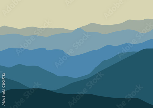 Simple nature vector. Vector illustration in flat style.