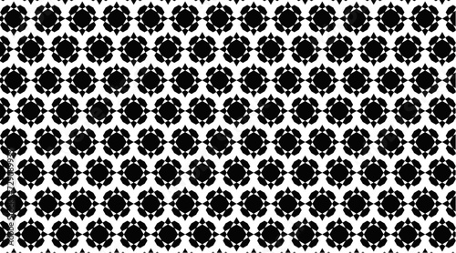 Polygon Geometric Seamless Black And White Pattern Design