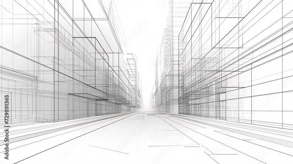 Innovative 3D visualization of futuristic cityscape with imaginative architecture and abstract design. Innovative 3D visualization of futuristic cityscape with imaginative architecture and abstract design.