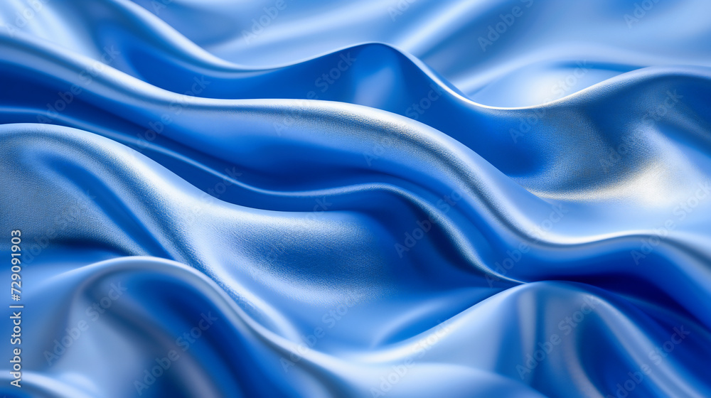 Textured and smooth blue satin fabric, creating a backdrop of soft waves and elegant shiny material, reflecting luxury and fashion in a vibrant design Textured and smooth blue satin fabric, creating a backdrop of soft waves and elegant shiny material, reflecting luxury and fashion in a vibrant design