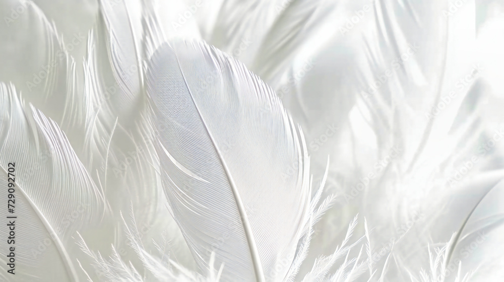 Closeup of a delicate feather with a soft and fluffy texture, presenting an abstract and colorful design in a natural and elegant setting Closeup of a delicate feather with a soft and fluffy texture, presenting an abstract and colorful design in a natural and elegant setting