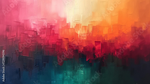 Abstract textured painting with a gradient from red to blue, suitable as a vibrant background for creative design projects