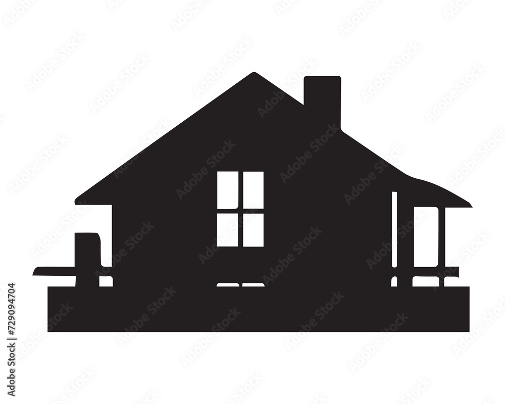 House silhouette isolated on white background House silhouette isolated on white background