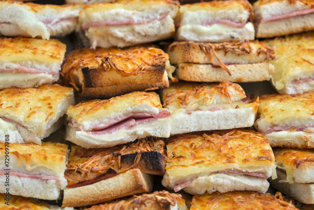 Close-up of savory petits fours, miniature gourmet dishes. Close-up of savory petits fours, miniature gourmet dishes.