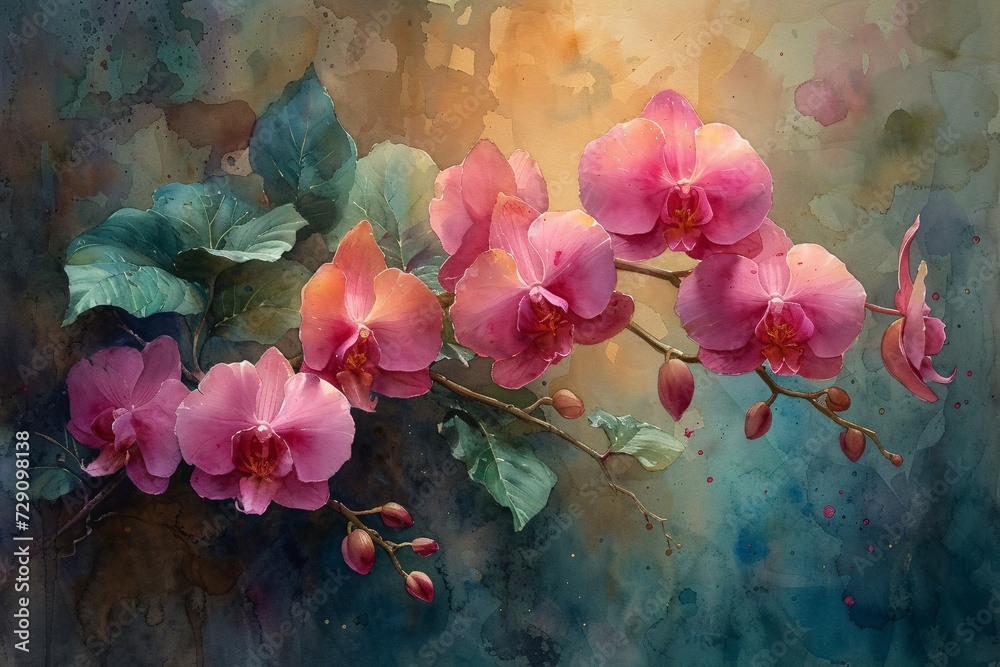 Pink Petals in Bloom A Vibrant Painting for the Month of Love Generative AI