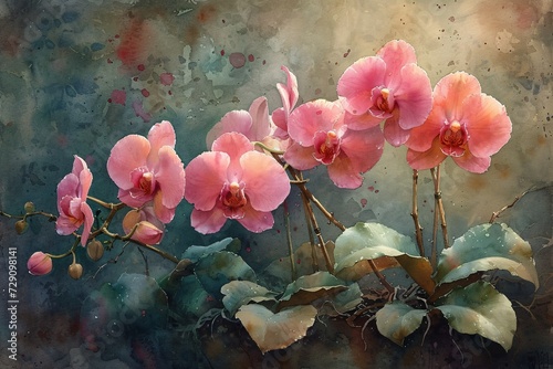 Pink Petals in Bloom A Fresh and Vibrant Painting for the Month of May Generative AI © Aryan