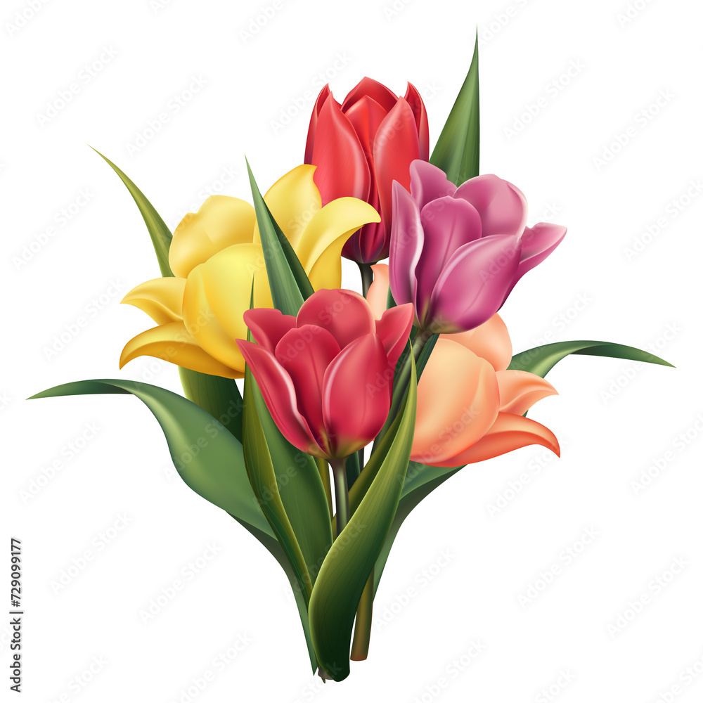 Fototapeta premium Spring composition in realistic design