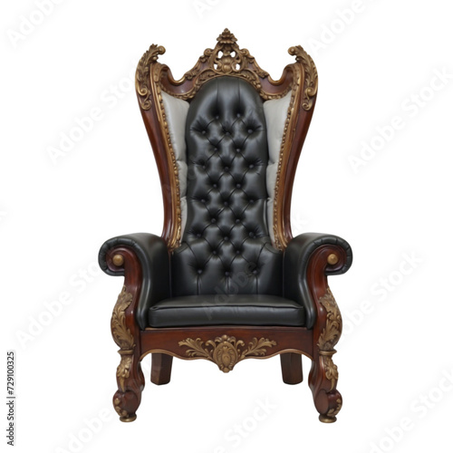 Royal Elegance: Majestic Throne Chair Isolated on Transparent Background © Kalanoriya