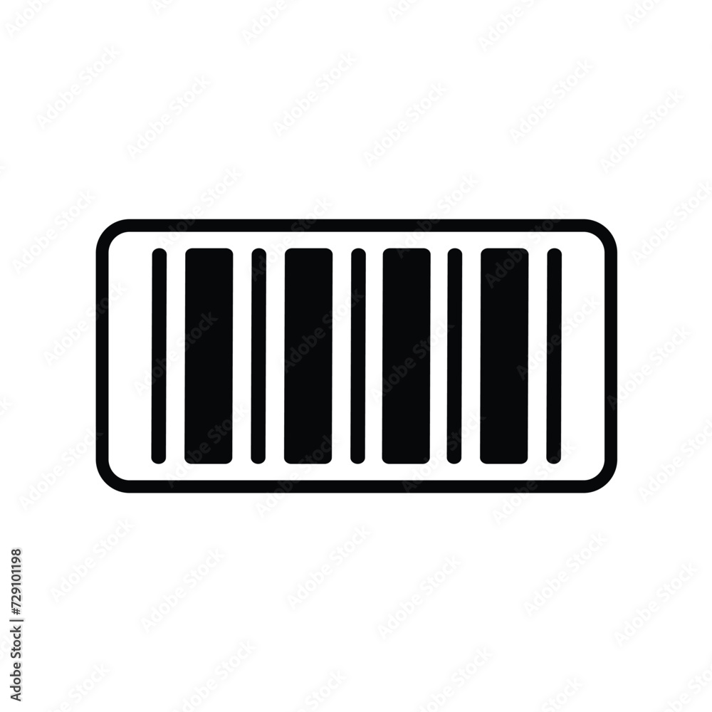 barcode icon with white background vector stock illustration
