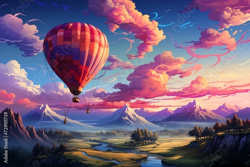 A hot air balloon floating above a sea of clouds