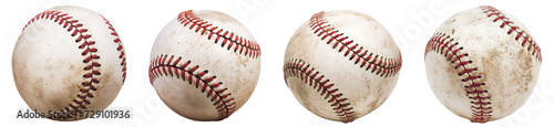A set of baseball ball isolated on a transparent background PNG 