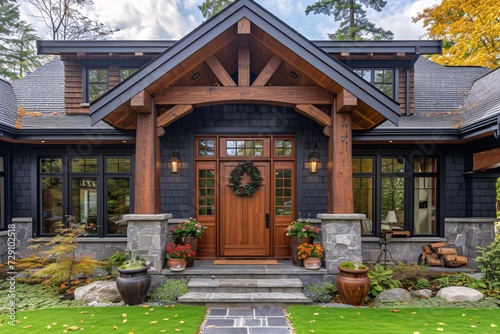 Autumn Home Decor A Cozy and Colorful Front Porch Generative AI
