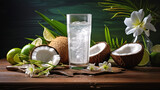Beautiful composition with coconut water