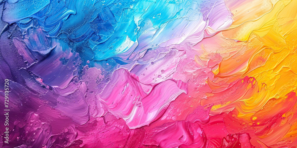 Oil paint strokes on wide canvas textured background decorating art painting illustration, generated ai Oil paint strokes on wide canvas textured background decorating art painting illustration, generated ai