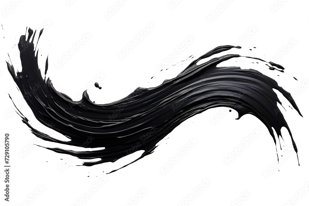 black painted color paint stroke isolated on transparent background black painted color paint stroke isolated on transparent background