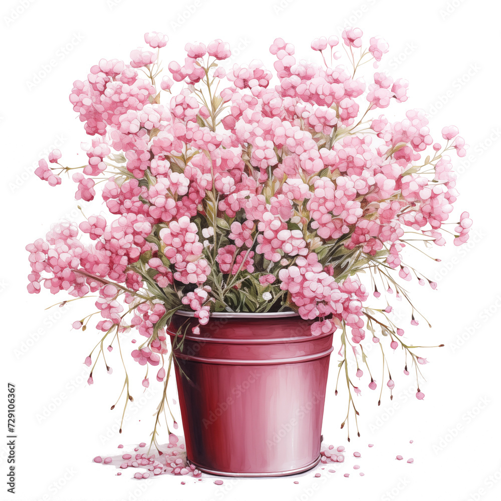 Baby's Breath flower in a pot isolated