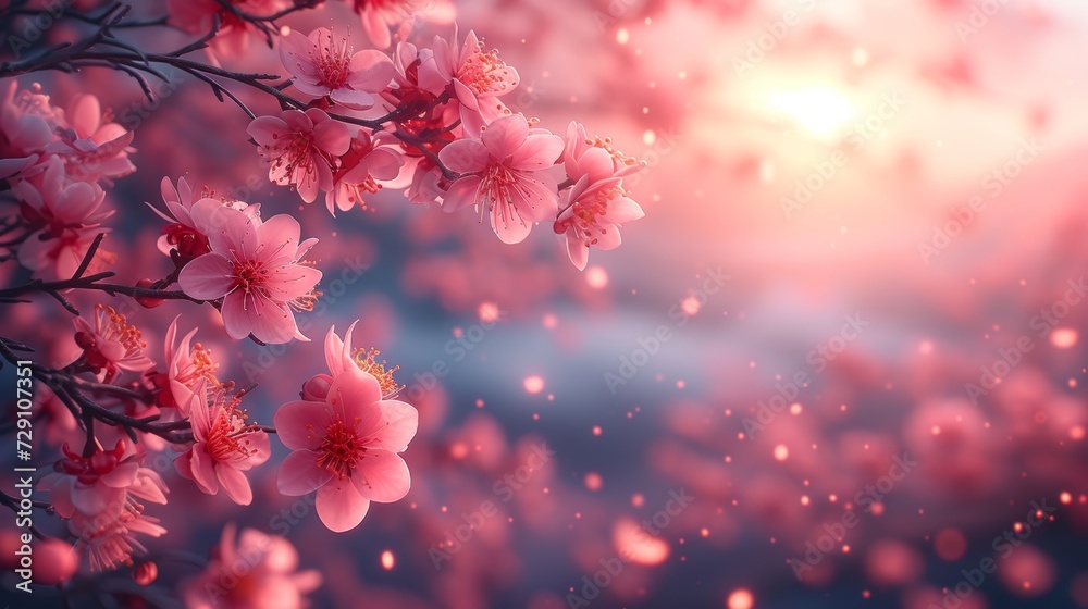 Nature background with blossom trees and spring flowers/Spring background with blossom trees and spring flowers