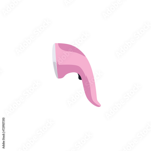 Handheld portable vacuum cleaner or hoover as cleaning equipment vector icon, pink electric home appliance
