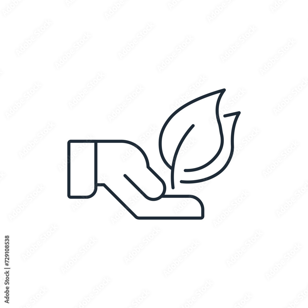 Environmental initiative. Social responsibility, ethical business practices. Vector linear icon isolated on white background. Environmental initiative. Social responsibility, ethical business practices. Vector linear icon isolated on white background.