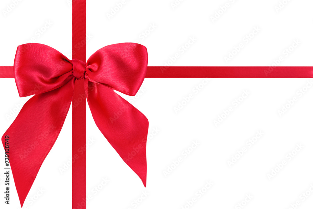 Red satin bow isolated on transparent background. Red satin bow isolated on transparent background.
