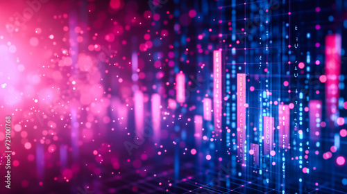 Financial stock growth graph displaying a dynamic trade and finance concept, with digital background elements emphasizing market analysis and currency exchange in the global economy © MdIqbal