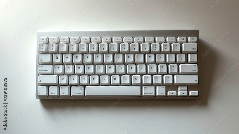a photo of a keyboard, hands typing, minimal, bright  background
