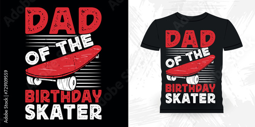 Dad Lover Father's Day Funny Skating Skateboard Skater Retro Vintage T-shirt Design