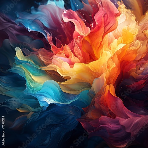 Image of an abstract colorful painting background, Generative ai.