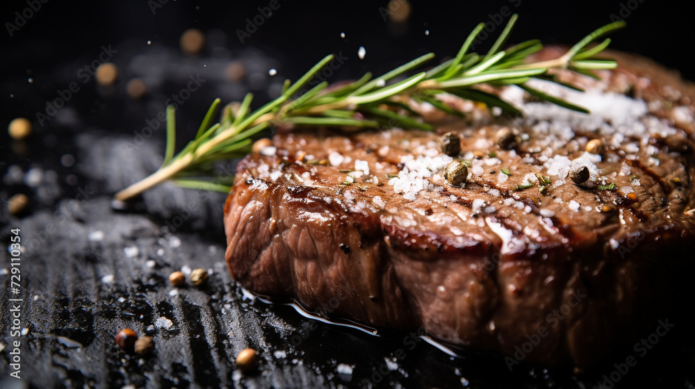 juicy steak on pan juicy steak on pan