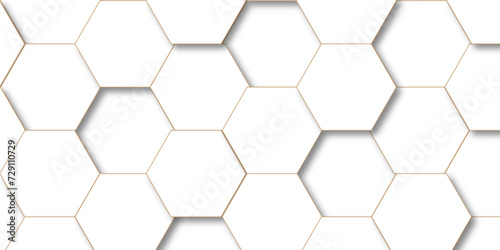 White abstract hexagon wallpaper or background. Abstract honeycomb white technology emboss wall background. Seamless cell background. Abstract honeycomb background. 