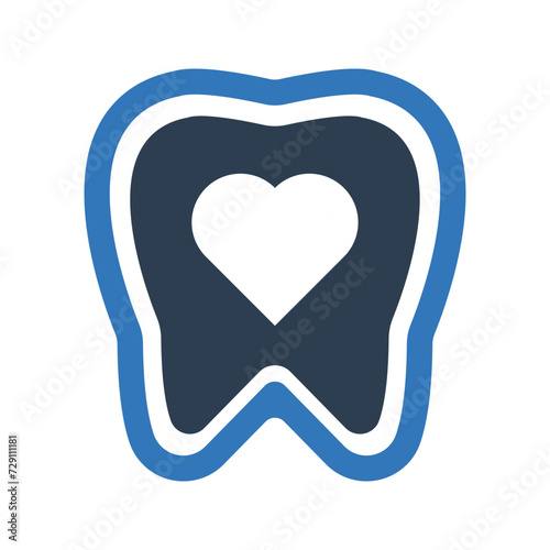 Dental love icon