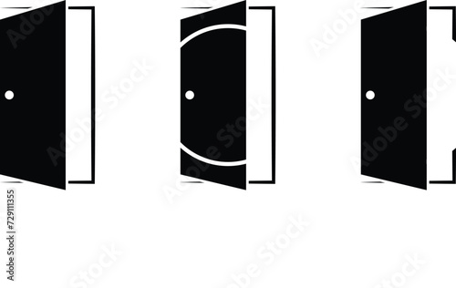 Door icon set. Collection of door icon, window symbol vector illustration. Trendy door, window icon design isolated on white background