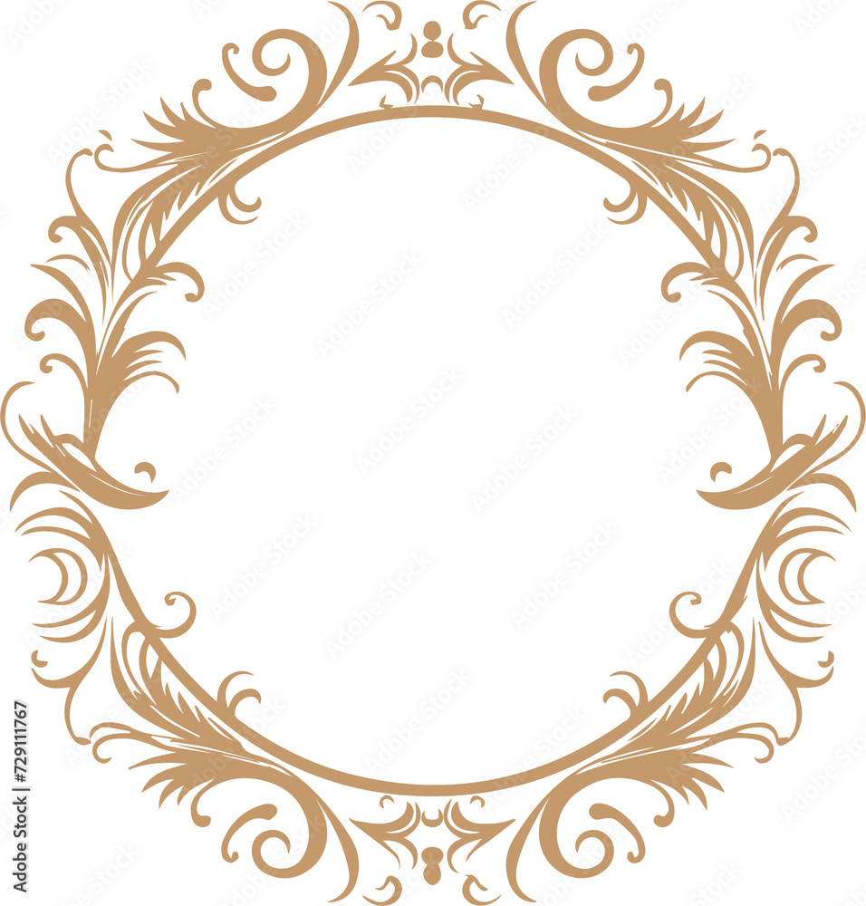  Circle Rococo Frame Monogram