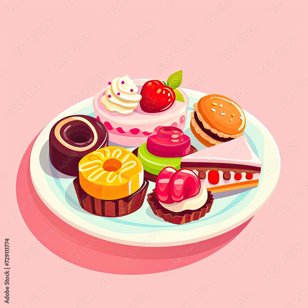 Dessert Platter Vector Dessert Platter Vector