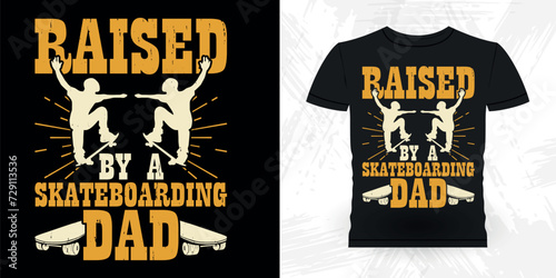 Dad Lover Father Day Funny Skating Skateboard Skater Retro Vintage T-shirt Design