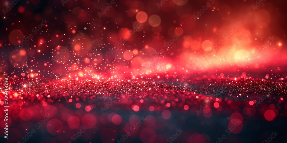 Glowing Red Blur A Stunning Image of a Red Blurred Background with Sparkling Red Dots Generative AI