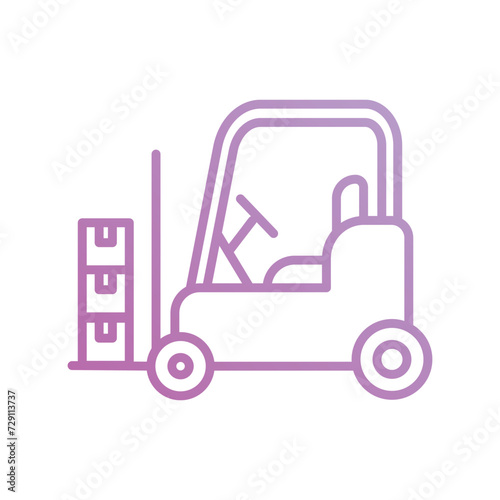 forklift icon with white background vector stock illustration © pixel Btyess