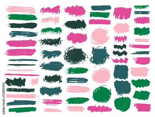 Ink grunge brushstroke vector group. Hand drawn inkblot streak abstract elements. Smear spot sale label background bundle. Brushstroke paint splashes drawing.