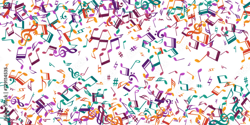 Musical notes cartoon vector background. Melody Musical notes cartoon vector background. Melody